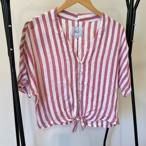 RAILS Thea Button Down in Carmine Stripe